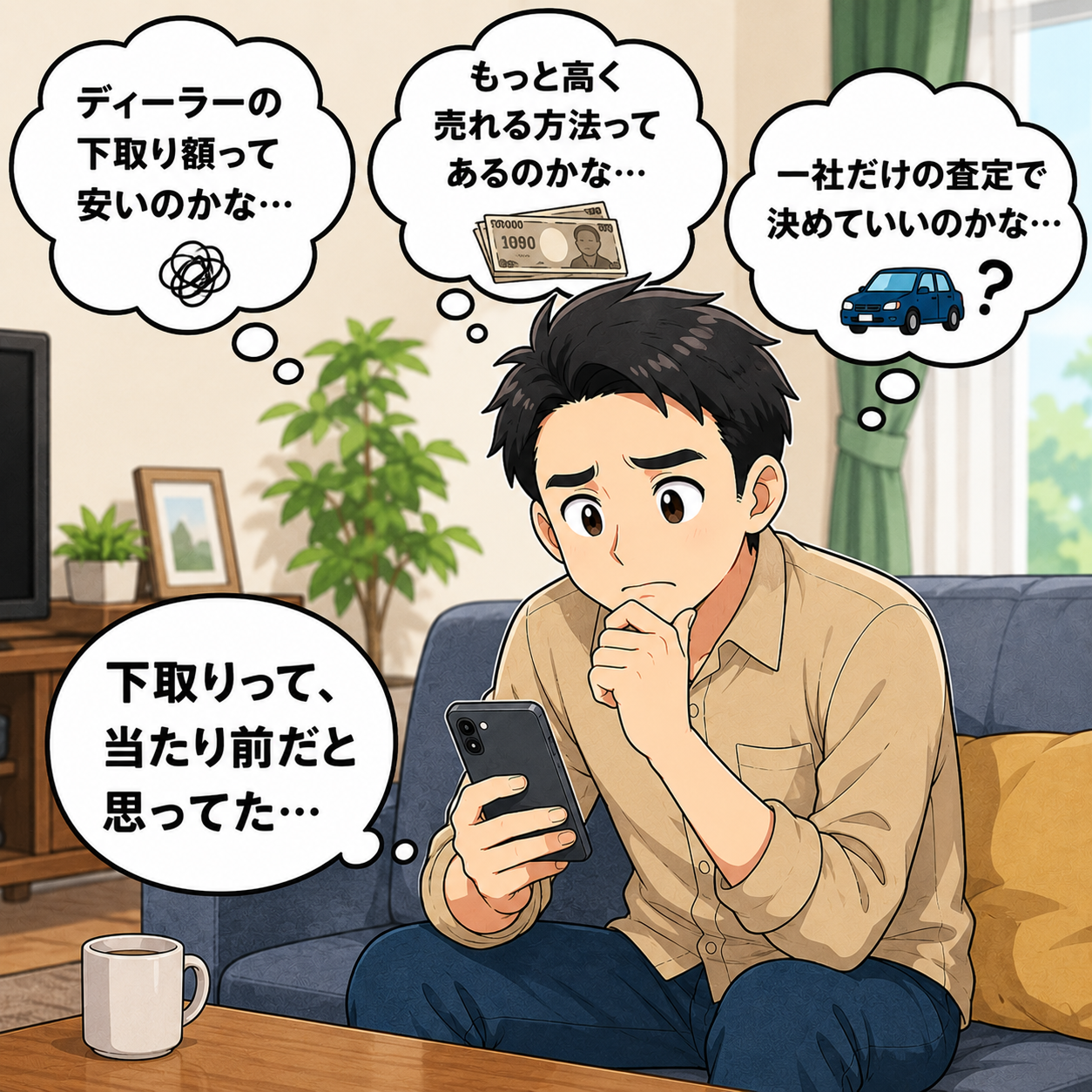 下取りって当たり前だと思ってたと悩む場面